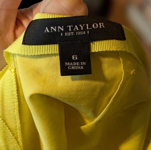 Ann Taylor Yellow Lace Pencil Skirt - Picture 6 of 6